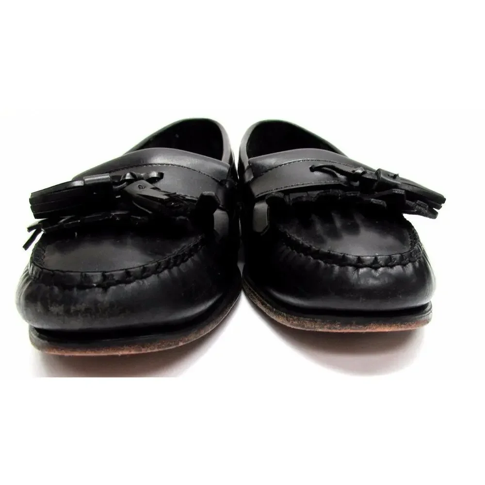 Cole Haan men's size 10 M loafers leather black dress shoes tassels